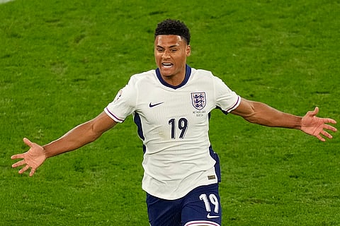 England's Ollie Watkins celebrates after scoring a goal